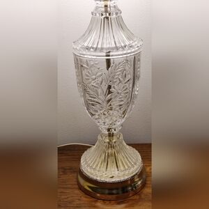 Crystal Floral Table Lamp with Gold Accents